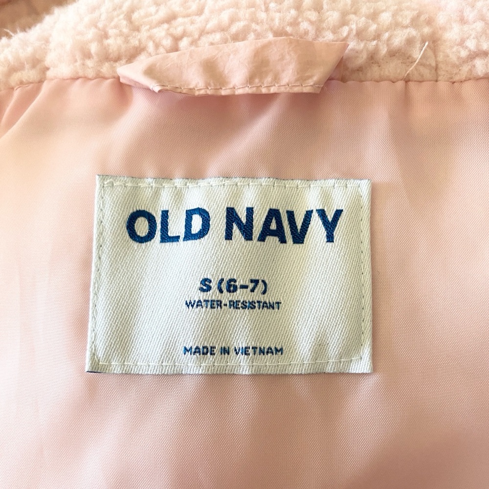 Pink Puffer Jacket Hooded Water Resistant Girls Size S 6-7) - Picture 4 of 6